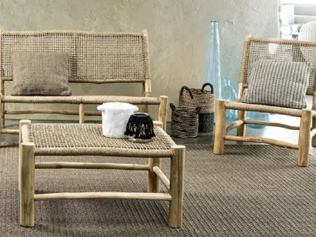 Arredo da esterno Lampok in fibra sintetica e teak di Bizzotto