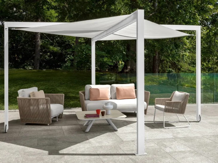 Gazebo con struttura in alluminio e copertura in tessuto MRX di Talenti