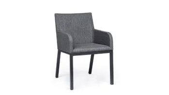 Sedia da giardino Owen in Alluminio con seduta rivestita tessuto di Bizzotto