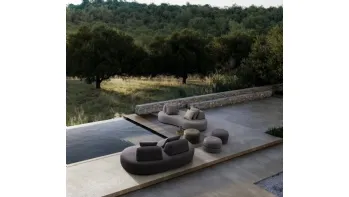Pouf Gulizar in tessuto di Bizzotto
