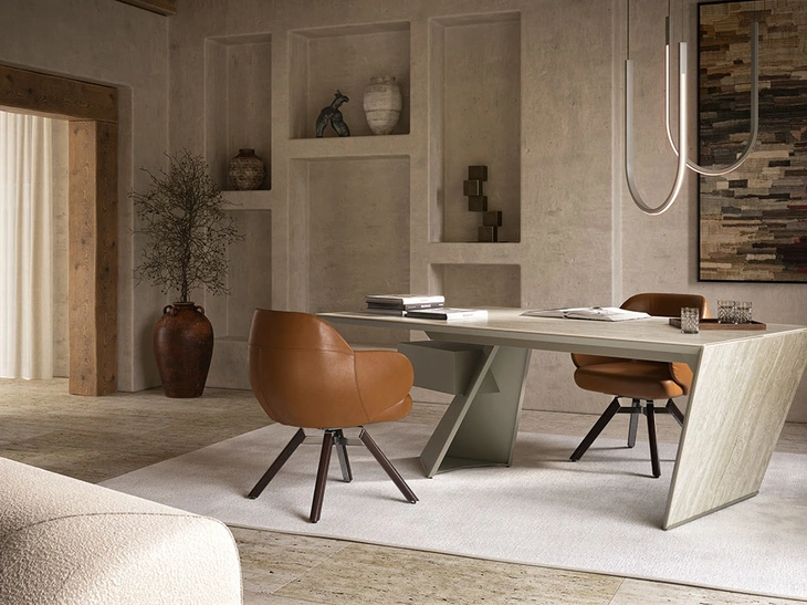Scrivania direzionale in ceramica Nasdaq Keramik di Cattelan Italia